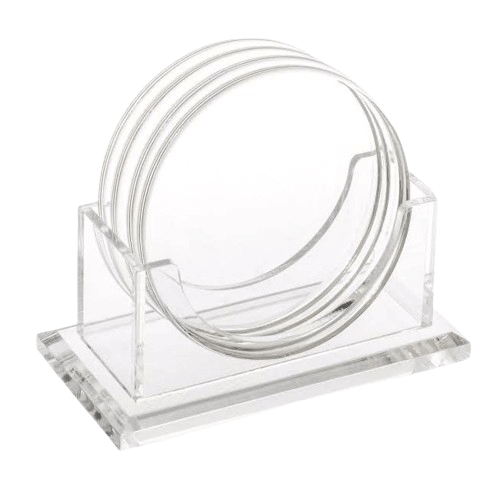 ACRYLIC COASTER ROUND SHAPE WITH STAND (POLISH)